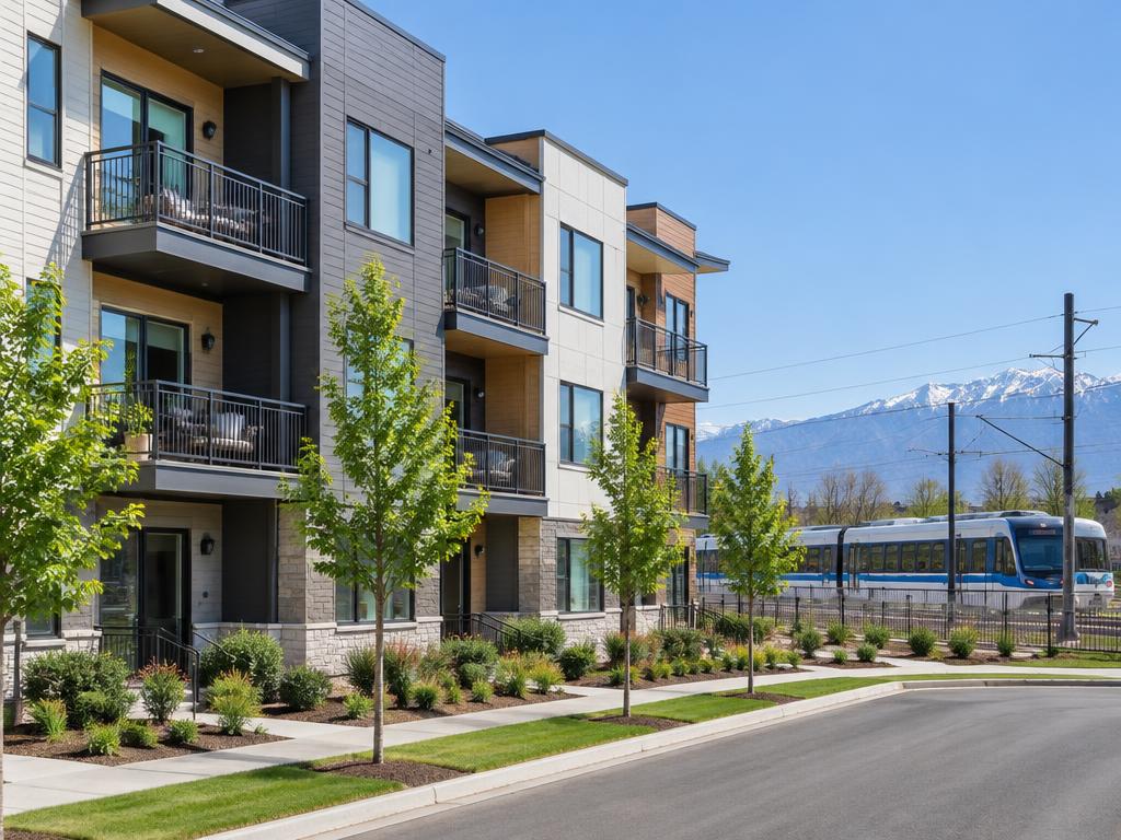 Downtown Daybreak Townhomes neighborhood in South Jordan